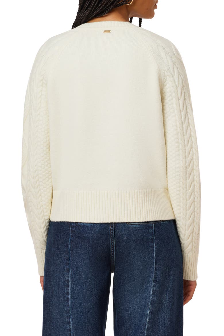 Cable Knit Zip Front Cardigan Sweater, Alternate, color, VANILLA ICE