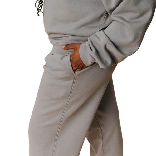 Ocio Organic Cotton Teddy Cropped Pant In Gray