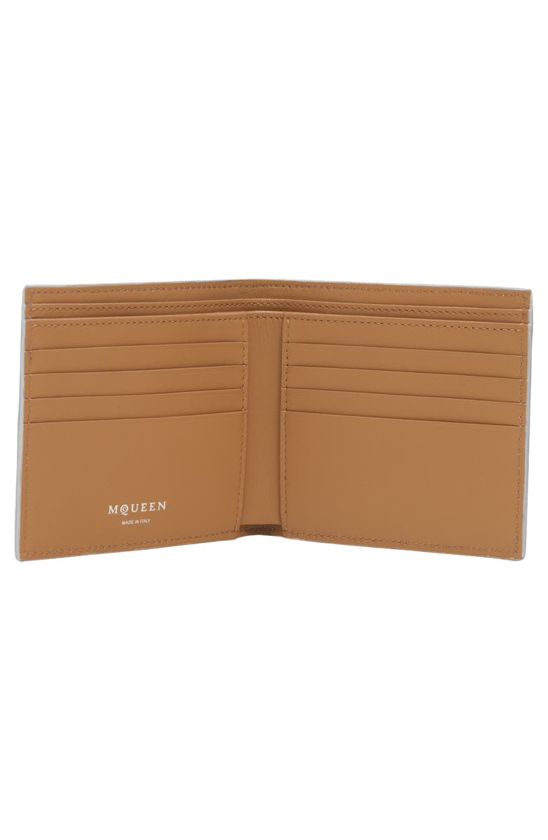 McQueen Crackled Metallic Leather Bifold Wallet, Alternate, color, 