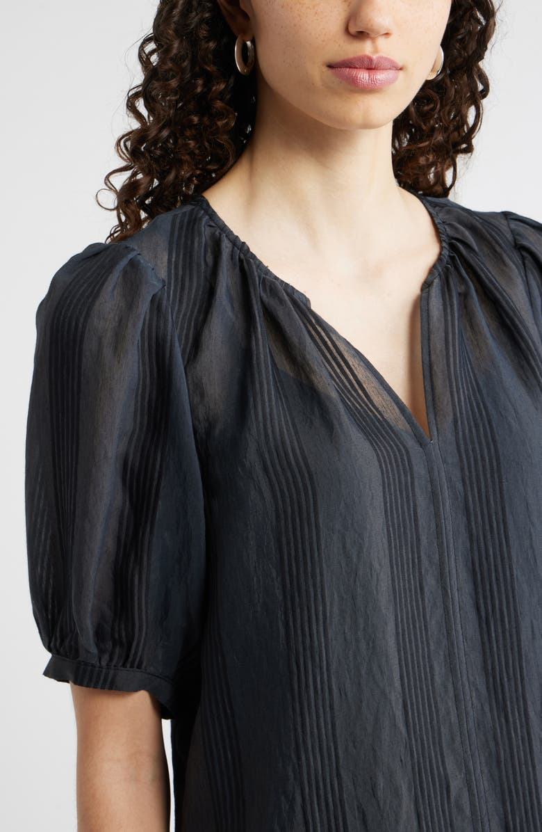 Nordstrom Puff Sleeve Top, Alternate, color, Black Delray Stripe