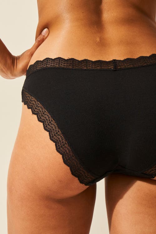 Stripe & Stare Zig Zag Lace Padded Demi Bra & Original Knicker Set In Black