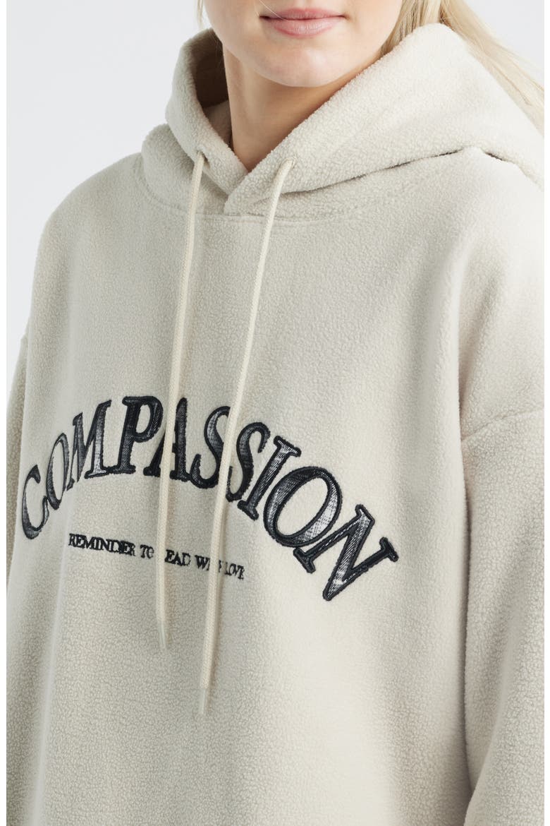 Relaxed Compassion Embroidered Hoodie, Alternate, color, GREY