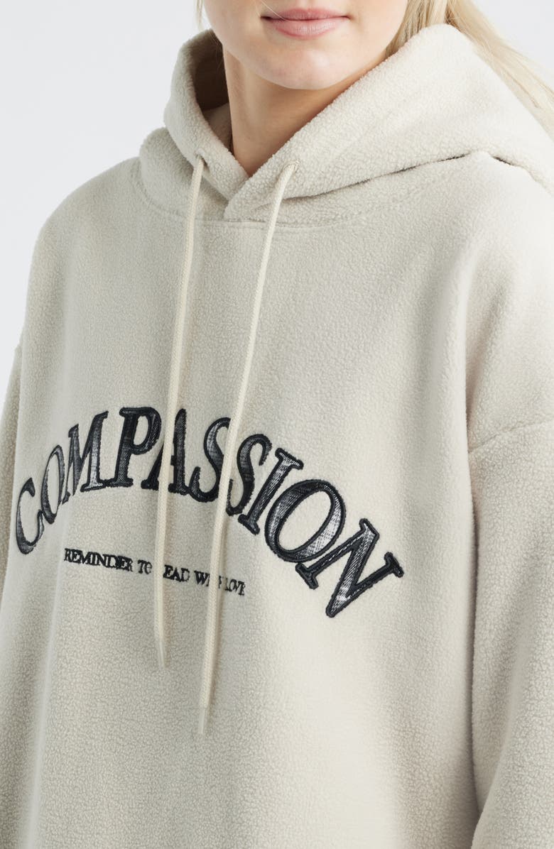 THE MAYFAIR GROUP Relaxed Compassion Embroidered Hoodie, Alternate, color, Grey