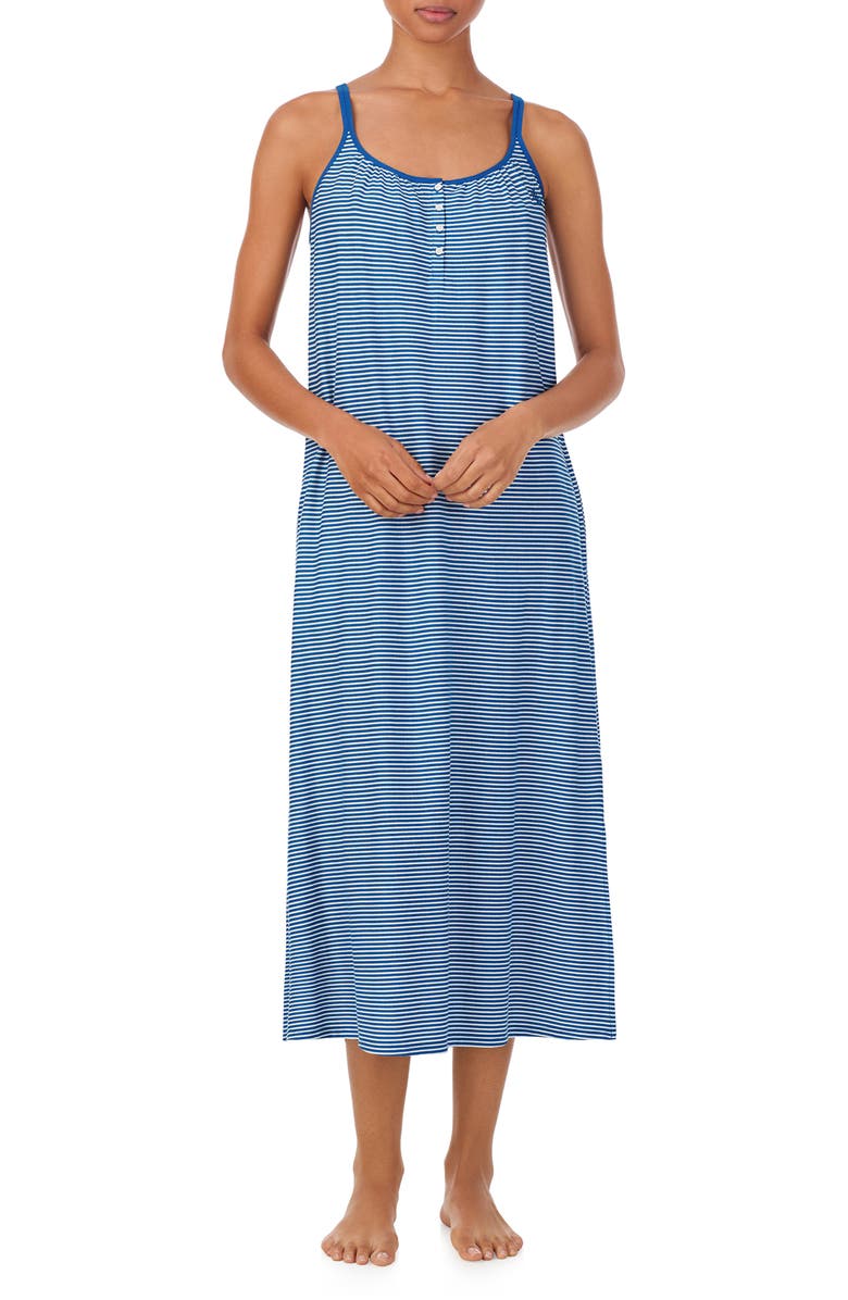 Lauren Ralph Lauren Sleeveless Cotton Blend Nightgown, Main, color, 