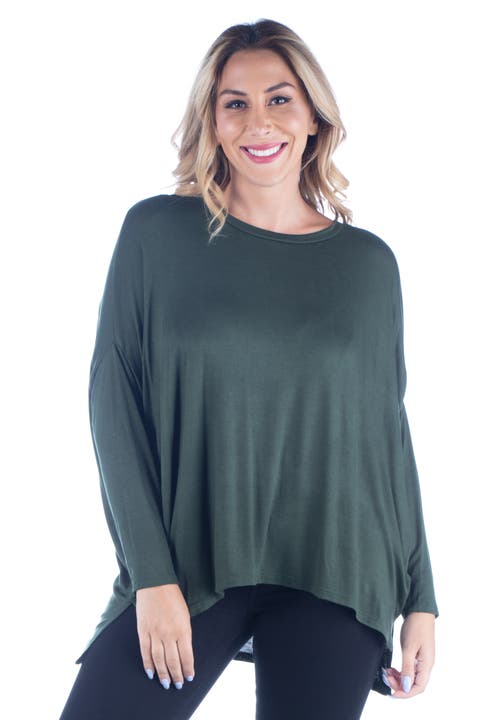 Plus Size Oversized Long Sleeve  Dolman Top