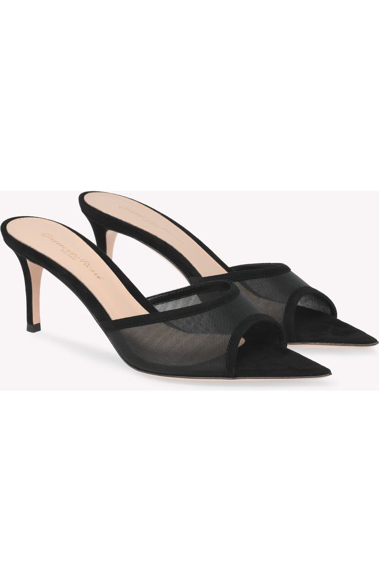 Gianvito Rossi Dorotea Mule 70, Alternate, color, Black Fabric And Suede