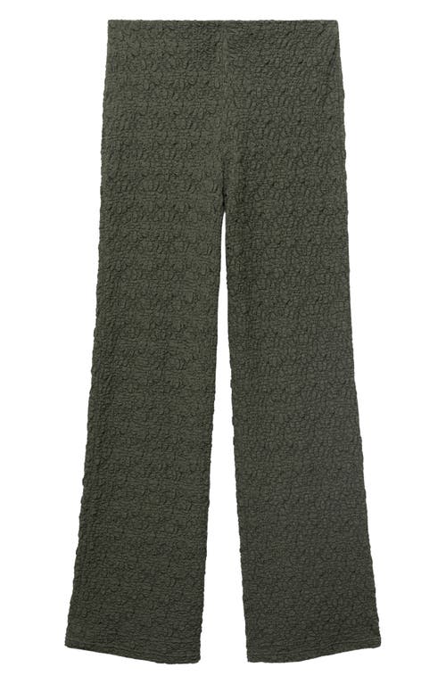 Mango Straight Leg Textured Cotton Blend Pants