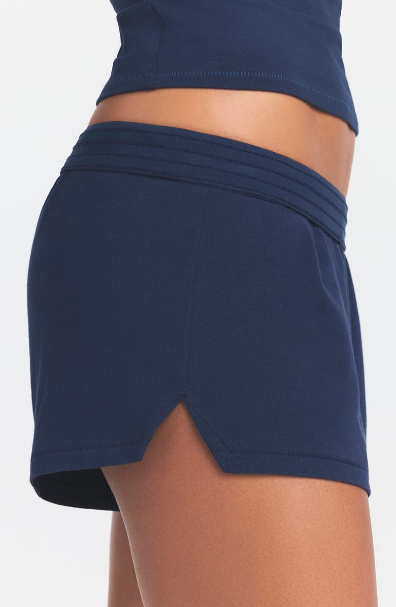 SKIMS Stretch Cotton Jersey Shorts, Alternate, color, Navy
