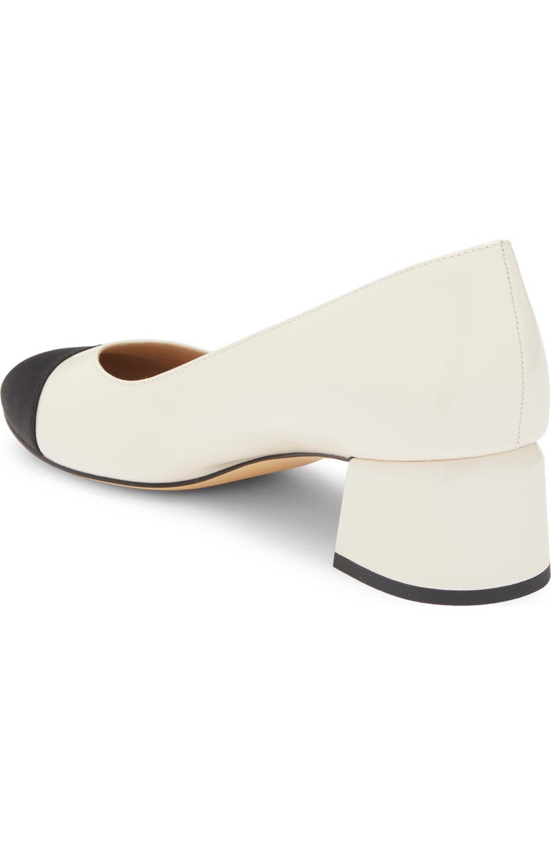 Stuart Weitzman Gabby Block Heel Pump, Alternate, color, Chalk/ Black