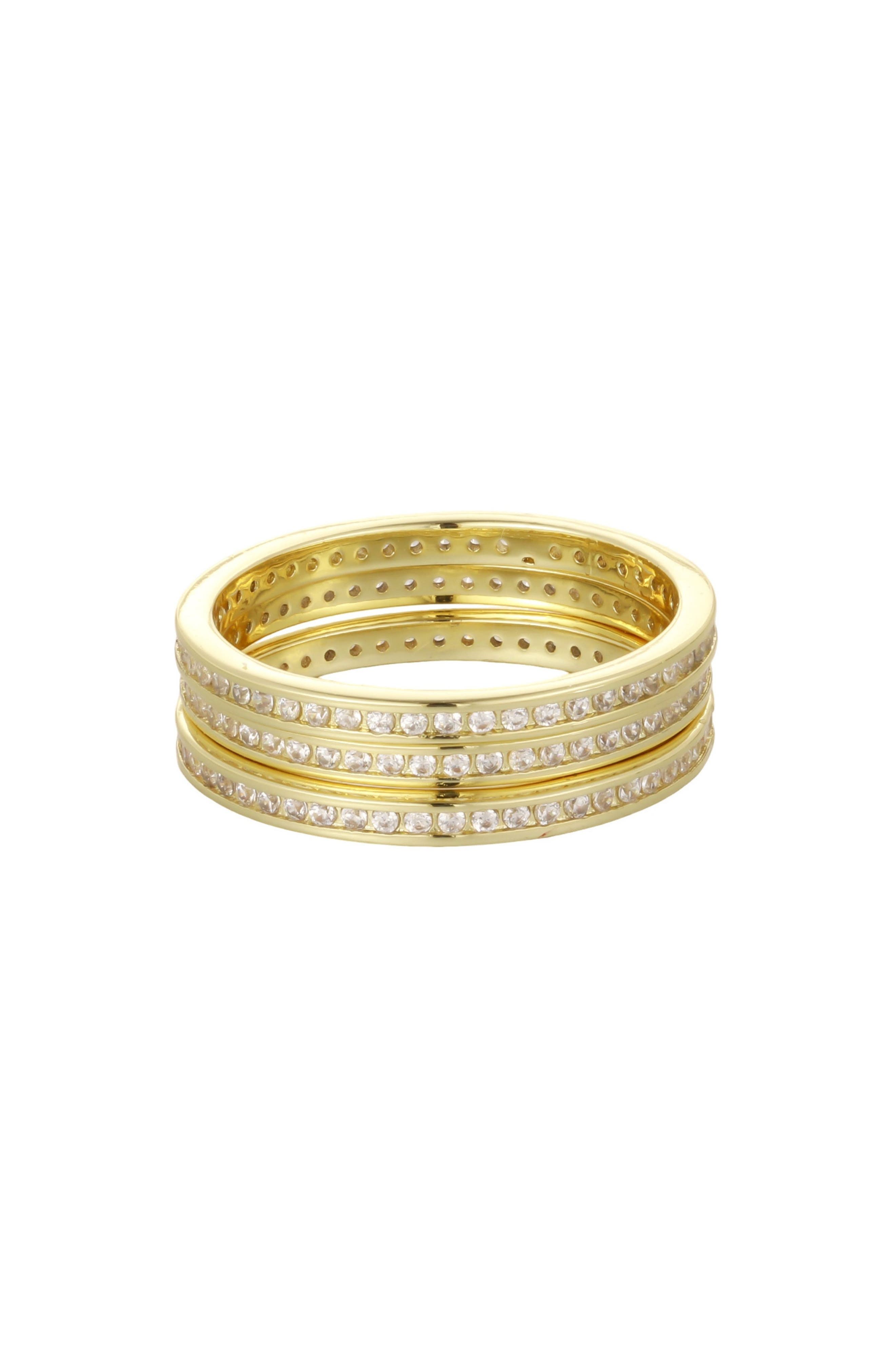 3-Piece Cubic Zirconia Eternity Ring Set