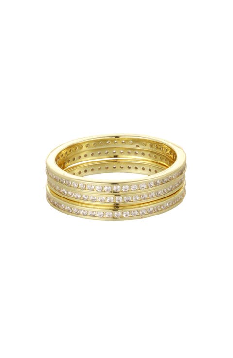 3-Piece Cubic Zirconia Eternity Ring Set