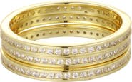 Adornia 3-Piece Cubic Zirconia Eternity Ring Set