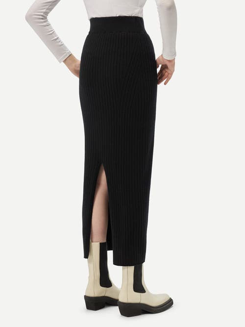 Gobi Mongolian Cashmere Cashmere Midi Skirt In Black