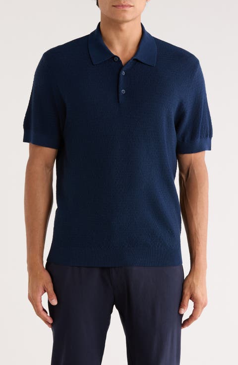 Textured Merino Wool Polo