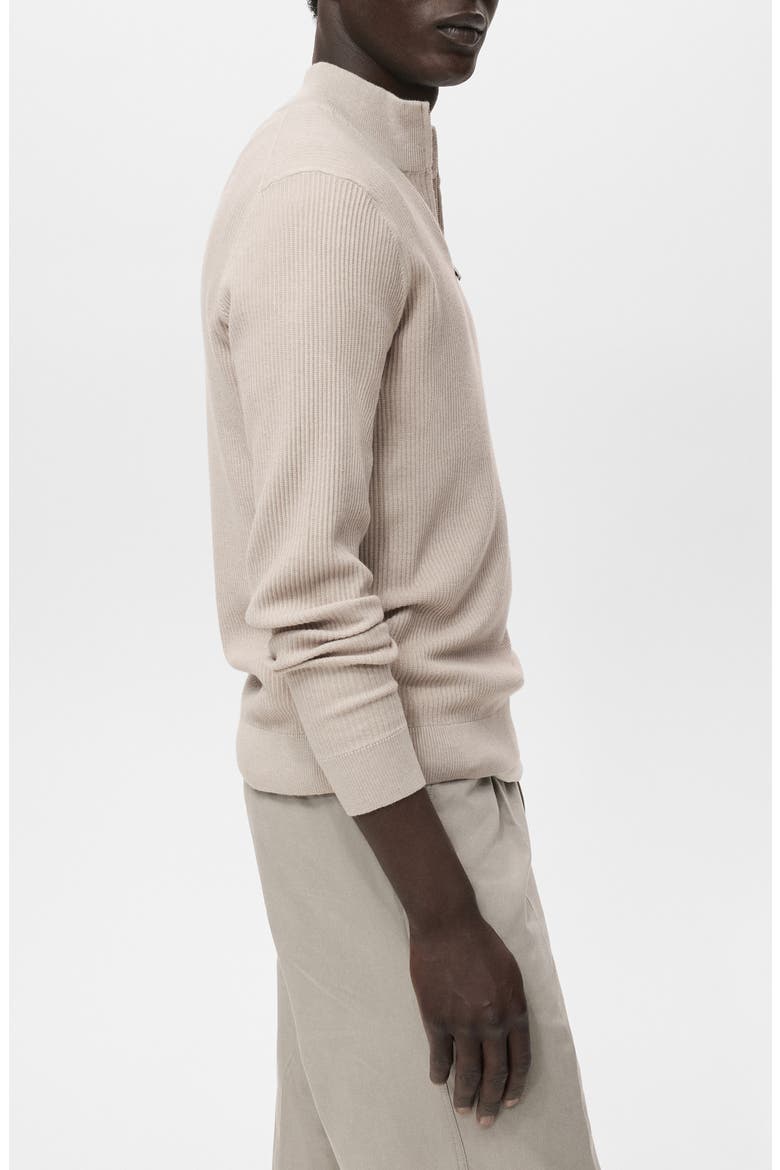 Rib Quarter Zip Sweater, Alternate, color, BEIGE