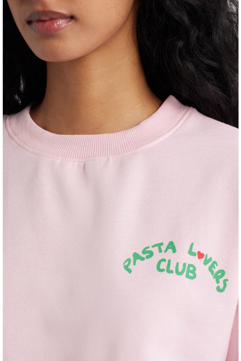 Pasta Lovers Club Cotton Sweatshirt, Alternate, color, PINK