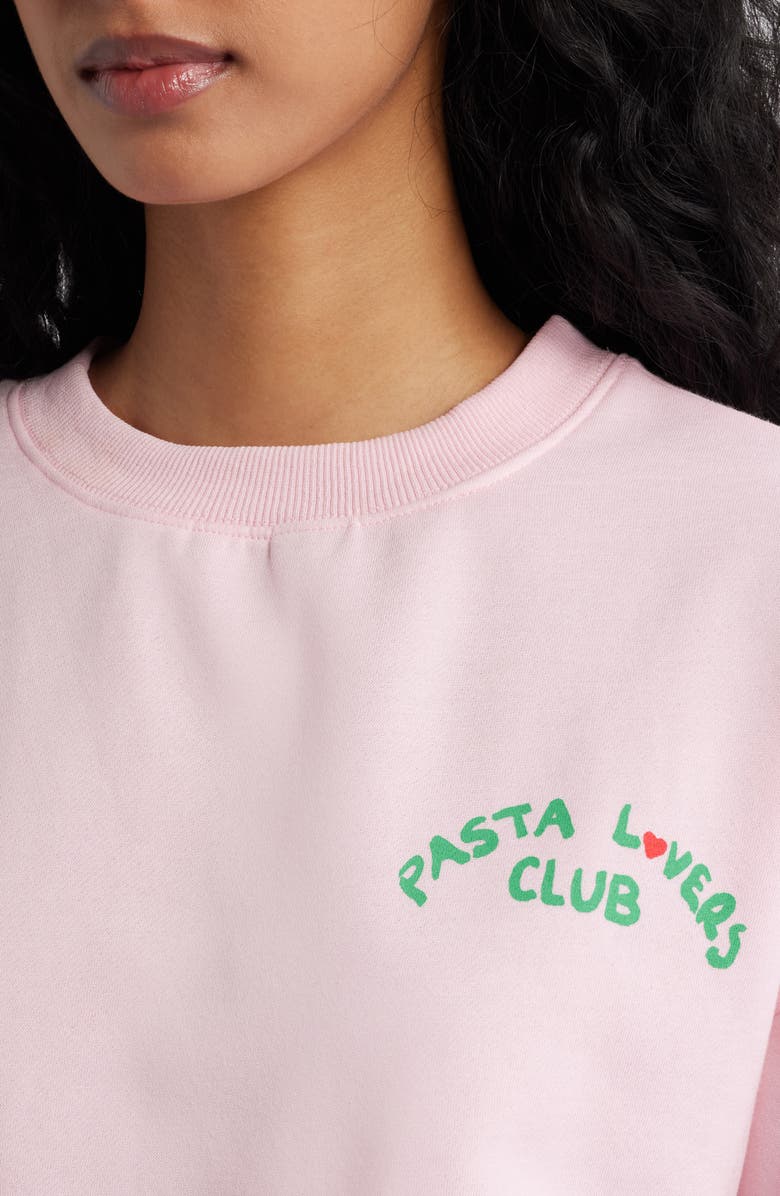 Petal & Pup Pasta Lovers Club Cotton Sweatshirt, Alternate, color, Pink