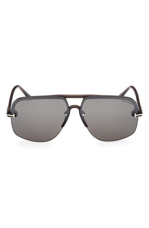 Hugo-02 63mm Oversize Navigator Sunglasses