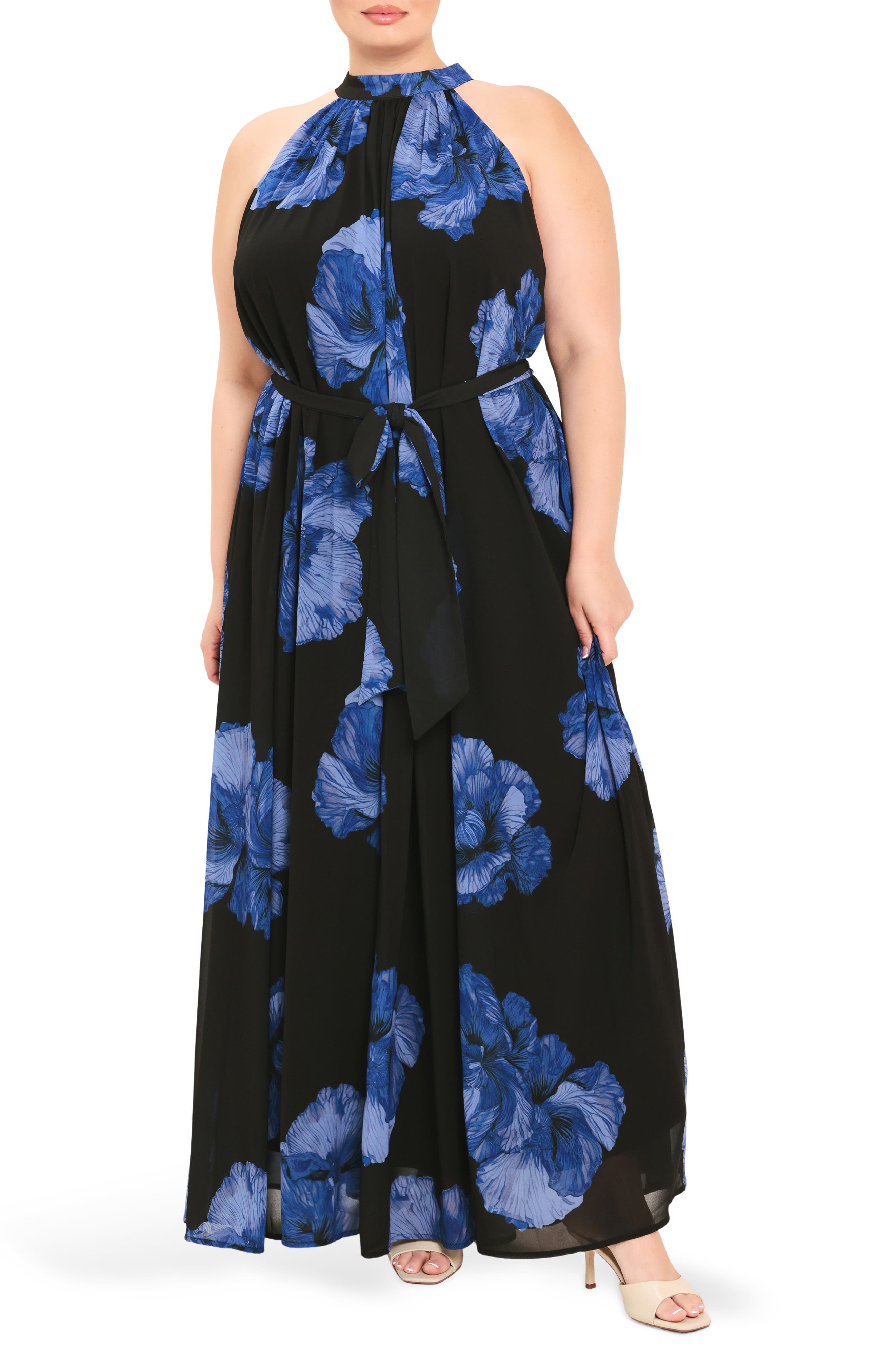 Floral Halter Maxi Dress