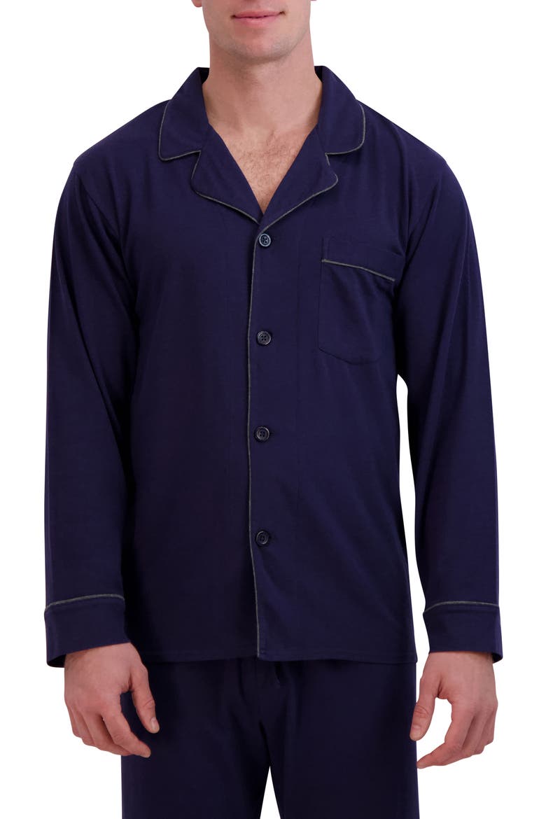 Knit Pajama Set, Alternate, color, NAVY