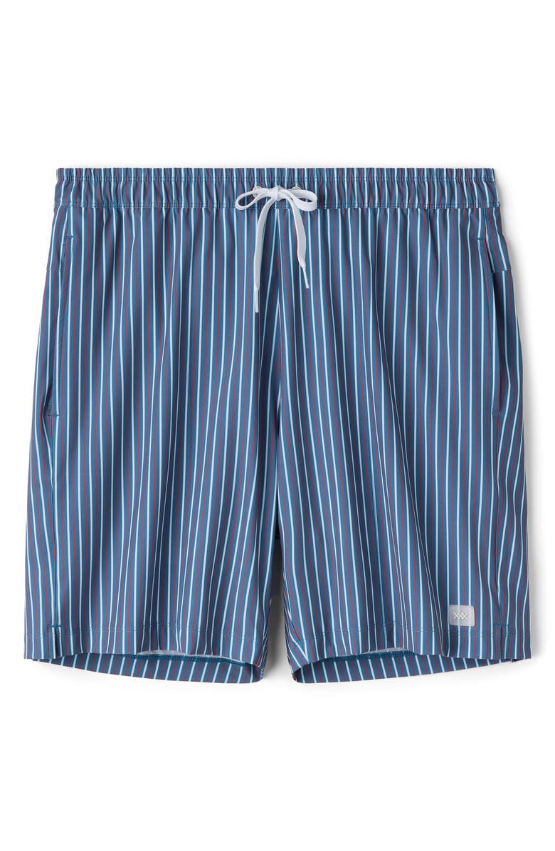 Rhone R&R 7.5-Inch Swim Trunks, Alternate, color, Ash Blue/White/Cabana Red