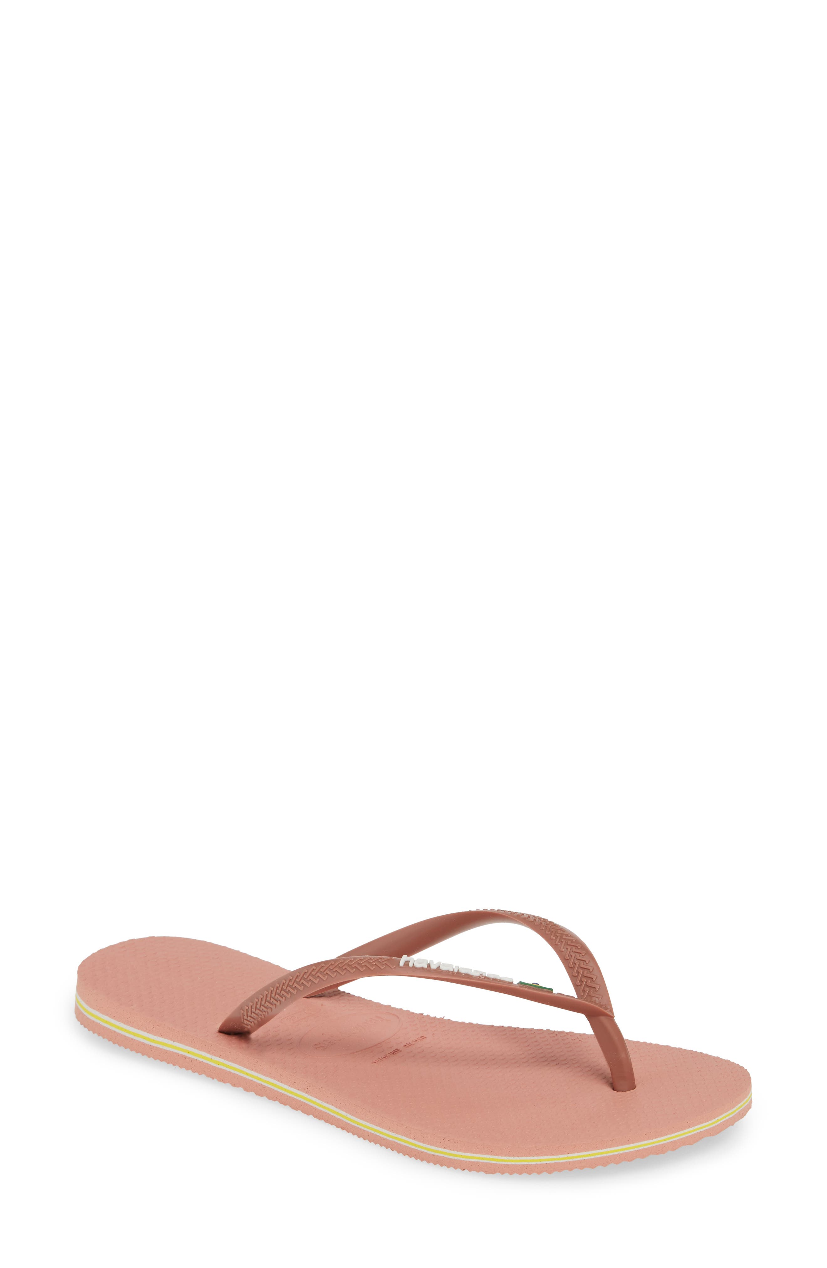 Slim Brazil Flip Flop, Alternate, color, ROSE NUDE