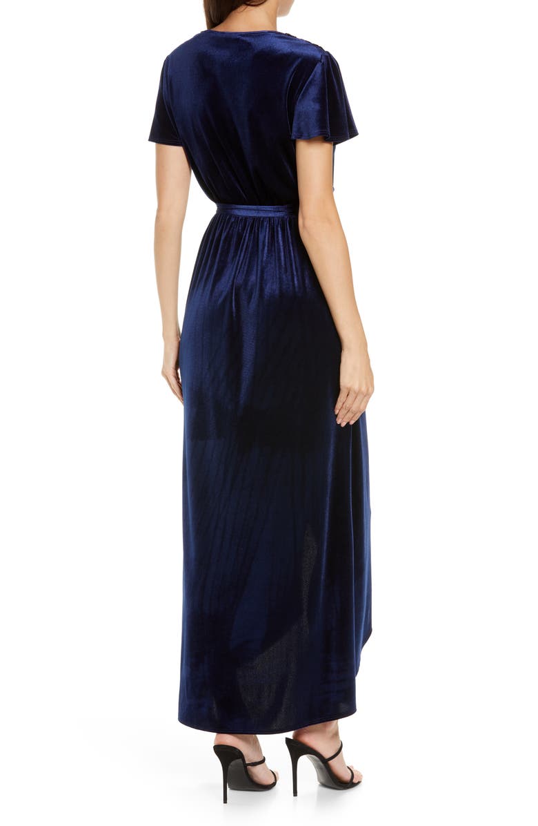 Fraiche by J Velvet Wrap Front Maxi Dress, Alternate, color, 