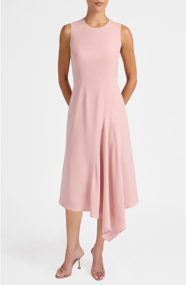 Santorelli Kayla Sleeveless Asymmetric Fit and Flare Dress, Main, color, Sweet Pink