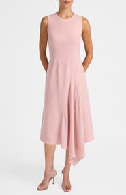 Santorelli Kayla Sleeveless Asymmetric Fit and Flare Dress
