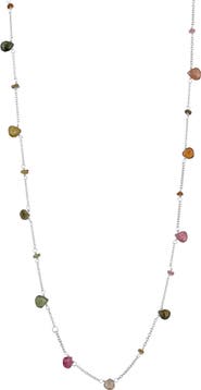 Spero London Sterling Silver Fine Tourmaline Long Necklace