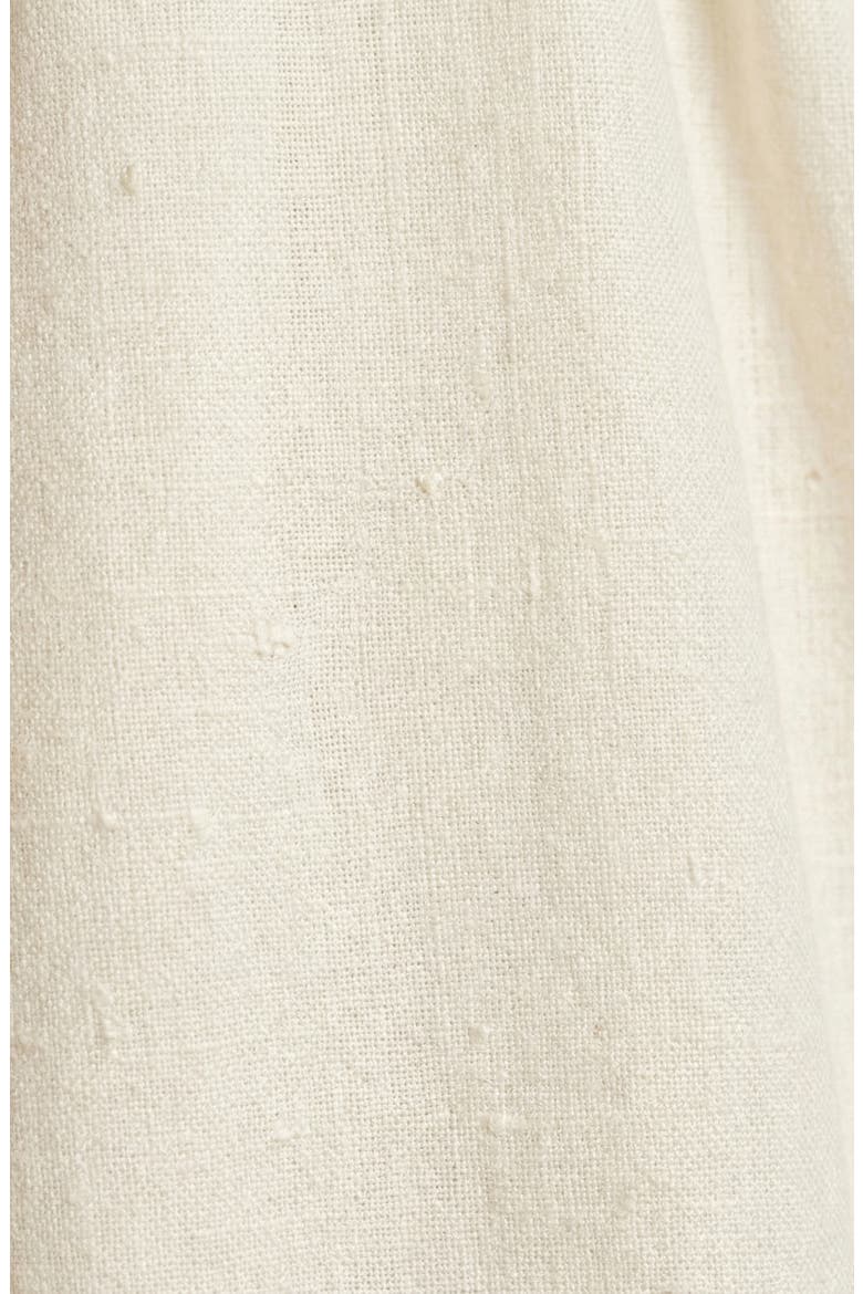 Contrast Trim Mini Dress with Waist Tie and Tiered Skirt, Alternate, color, Off-White / Black