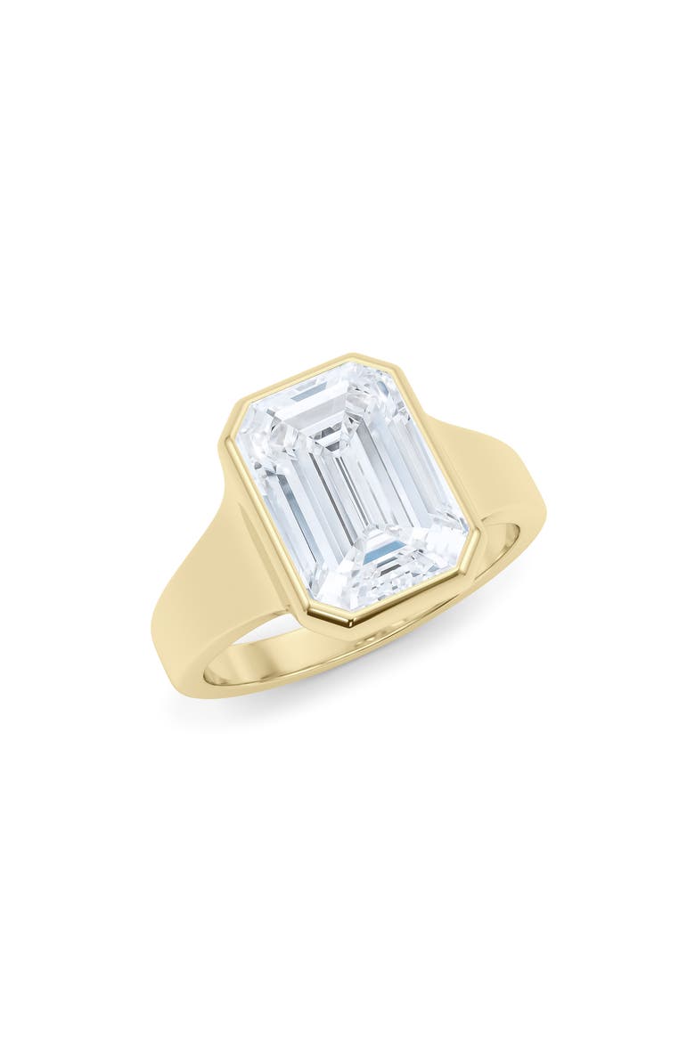 Emerald Cut Cigar Lab Created Diamond Ring, Main, color, 4.00 CTW 18K YELLOW GOLD
