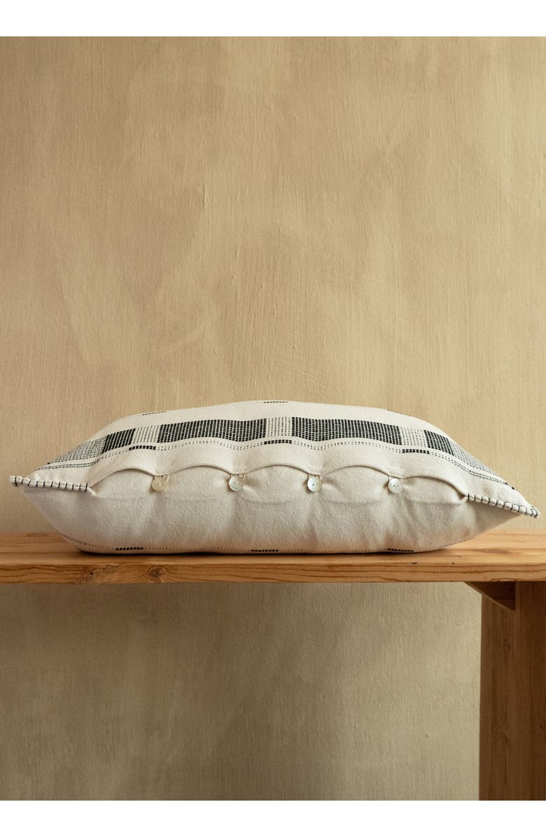 kanju Interiors Fulcrum Oversized Cotton Lumbar Pillow - with Insert, Alternate, color, Onyx