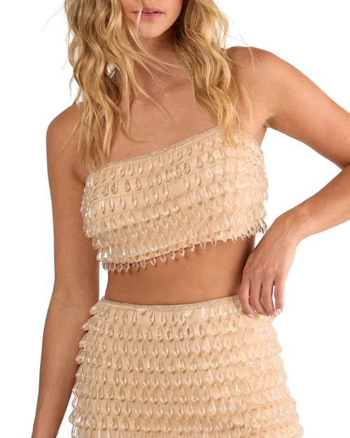 Nasty Gal Droplet Embellished Crop Top In Animal Print