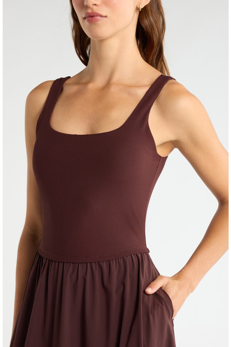 Effortless Sleeveless Midi Dress, Alternate, color, BROWN RISTRETTO
