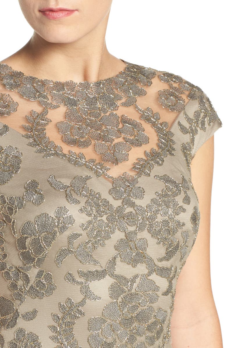 Tadashi Shoji Embroidered Lace Sheath Dress, Alternate, color, 