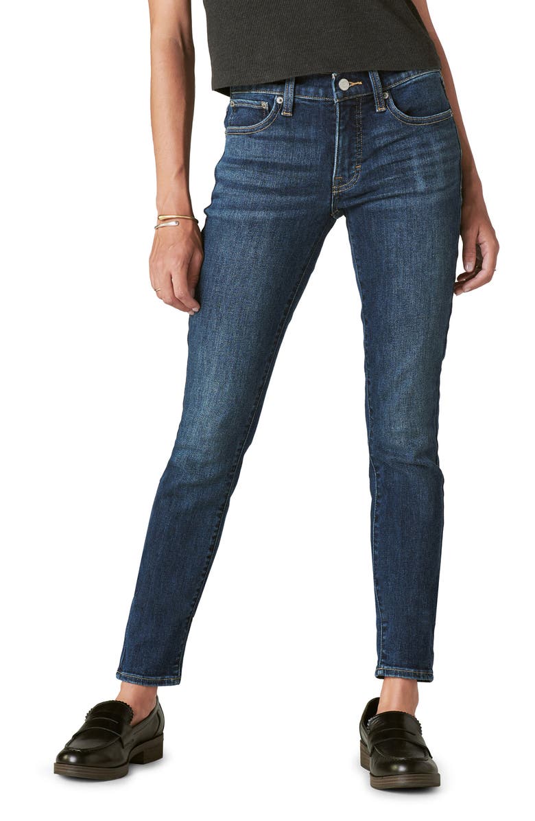 Lucky Brand Ava Mid Rise Skinny Jeans, Main, color, 