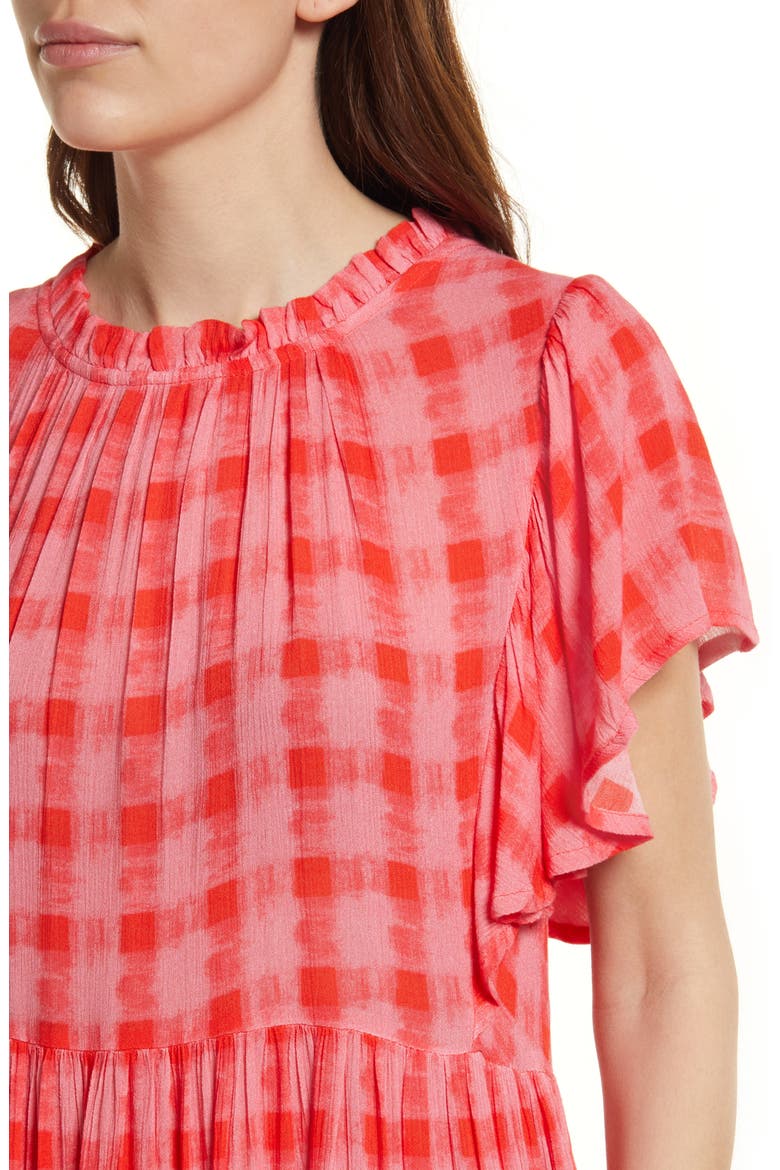 Karina Plaid Maxi Dress, Alternate, color, CORAL