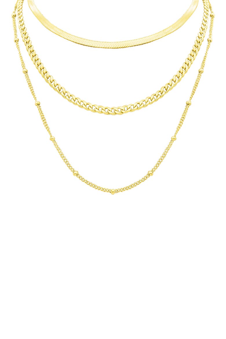 Water Resistant Layered Chain Necklace, Alternate, color, YELLOW