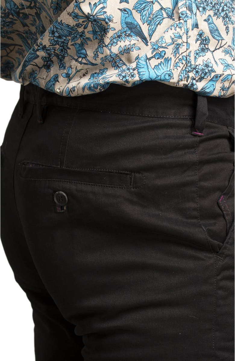 Lords of Harlech Jack Flat Front Stretch Sateen Pant, Alternate, color, Black