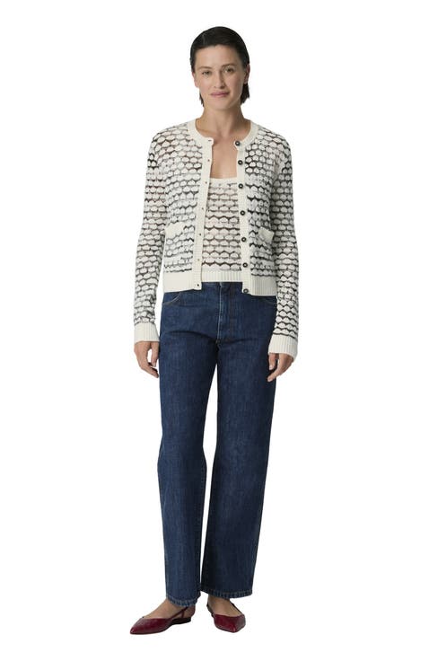 Cashmere And Viscose Cardigan With Contrast Trim