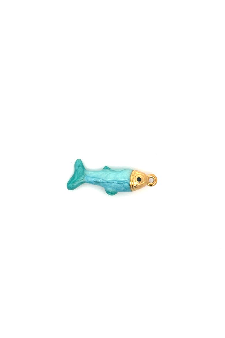Enamel Coastal Fish Charm, Alternate, color, blue