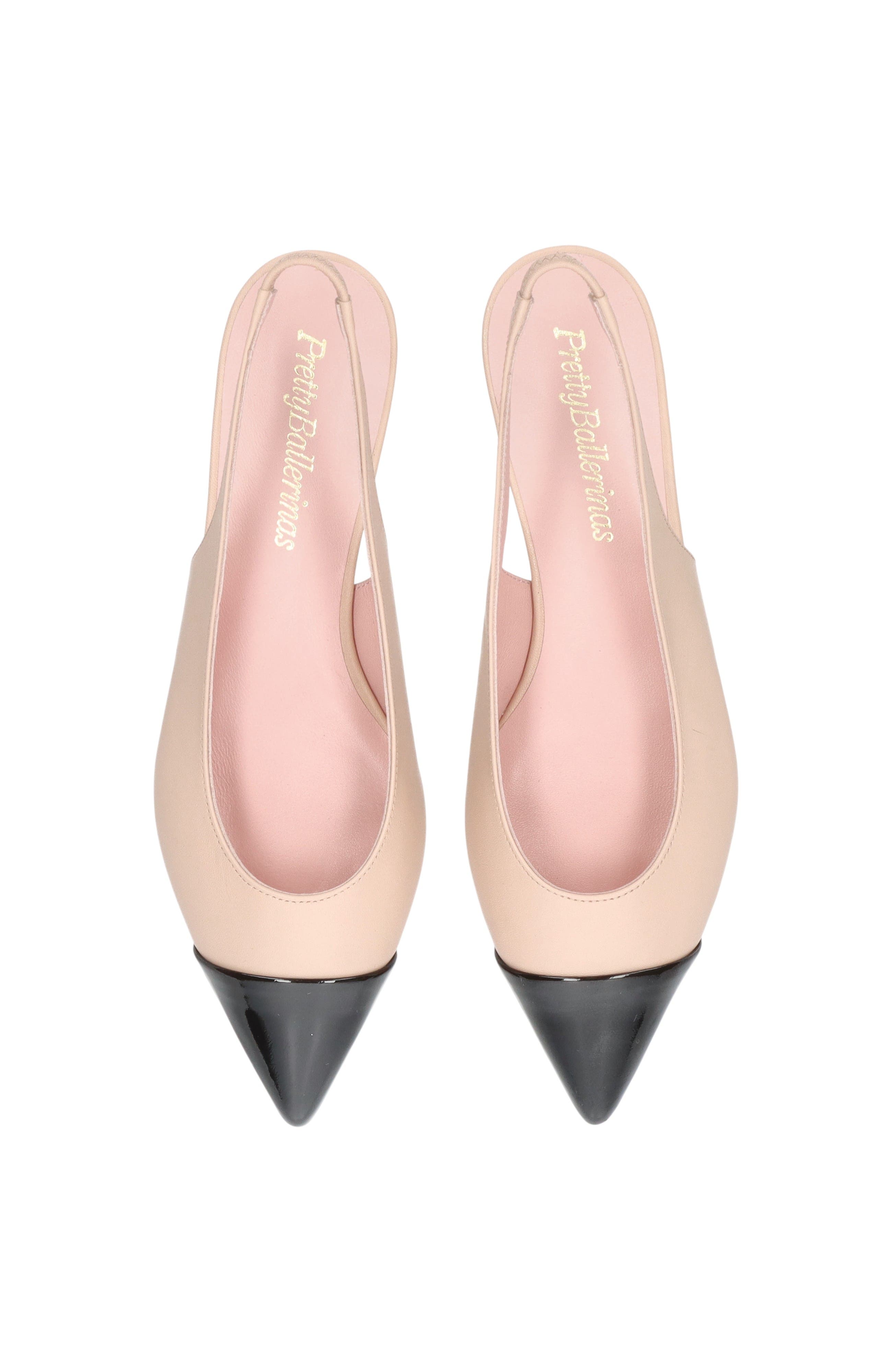 Pretty Ballerinas Pointed Toe Heeled Slingback, Alternate, color, Beige