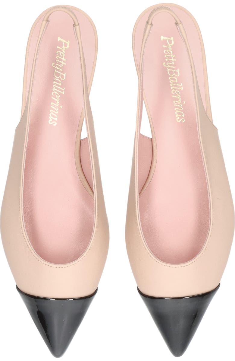 Pretty Ballerinas Pointed Toe Heeled Slingback, Alternate, color, Beige