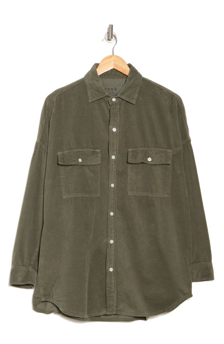 Frank & Eileen McLoughlin Oversize Corduroy Button-Up Shirt, Alternate, color, Forest