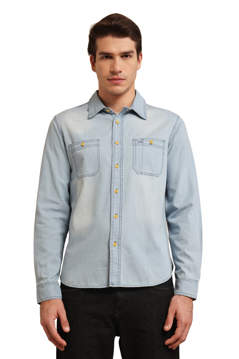 Men's Denim Shirt, Main, color, Light Indigo