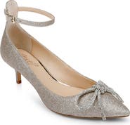 Jewel Badgley Mischka Geranium Pointed Toe Kitten Heel Pump