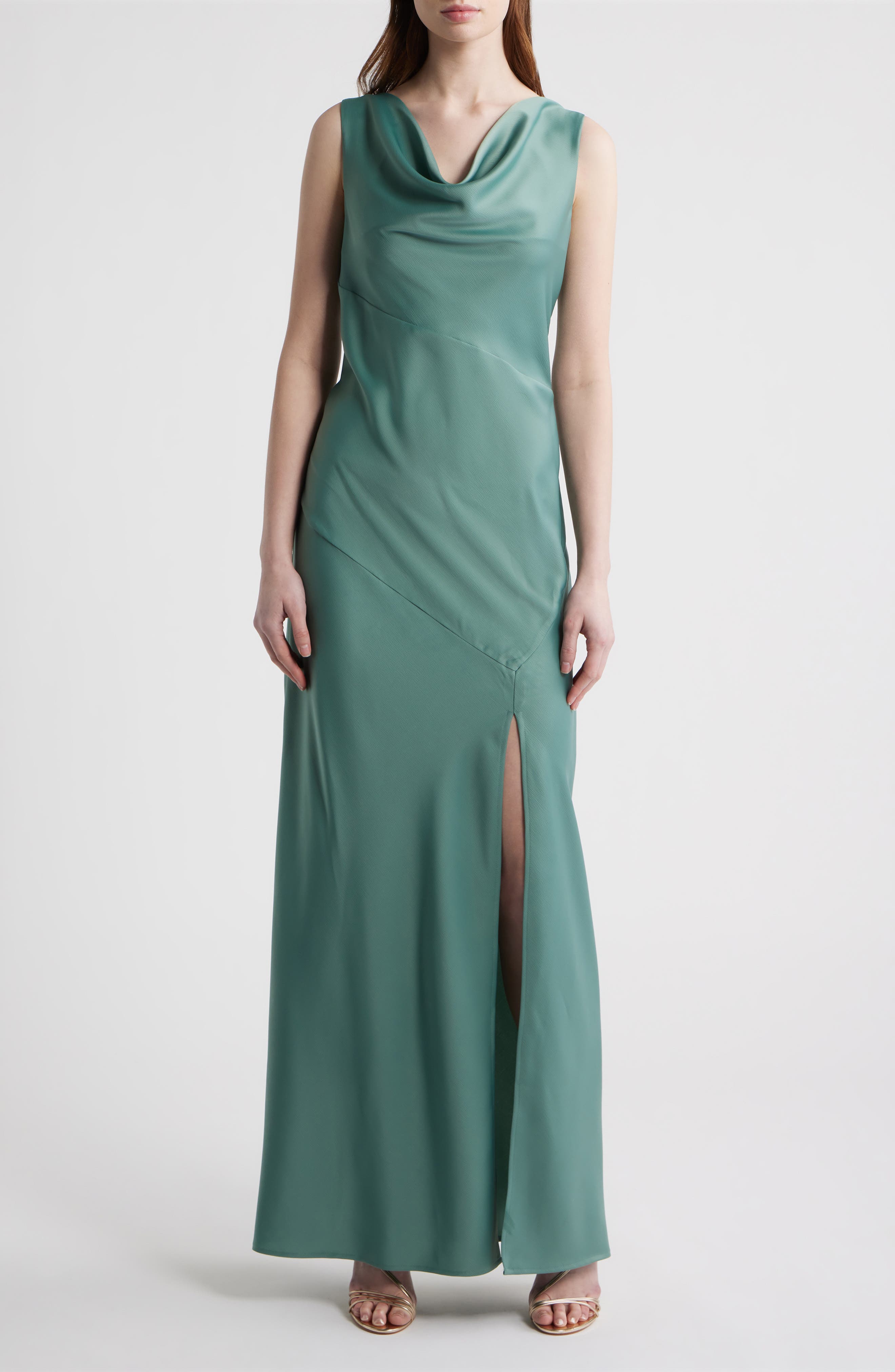 Lea Cowl Neck Satin Gown - image 3