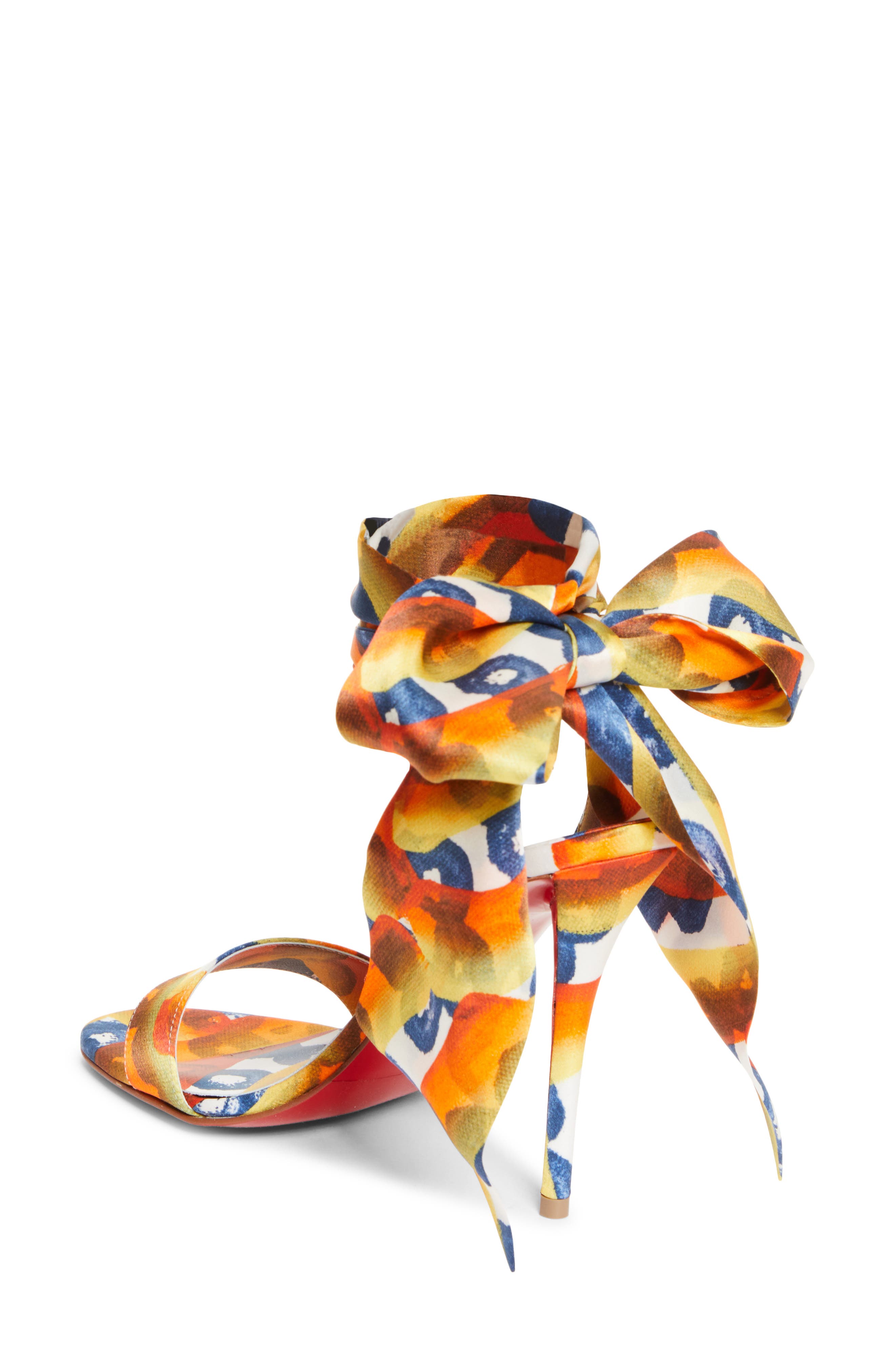 Christian Louboutin Miss Z Desert Sandal, Alternate, color, Multi Magma/ Lin Mult