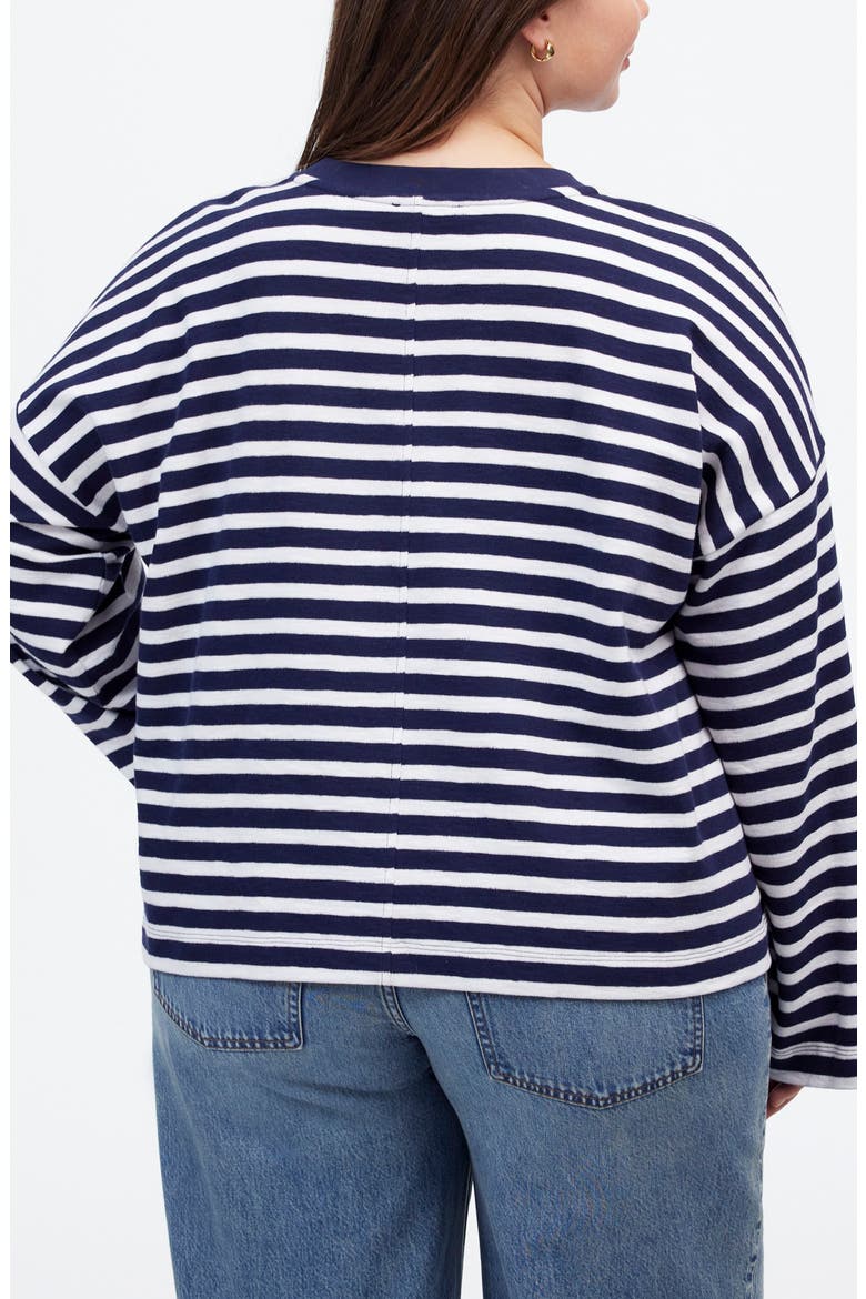 Easy Stripe Long Sleeve Top, Alternate, color, NAVY STRIPE